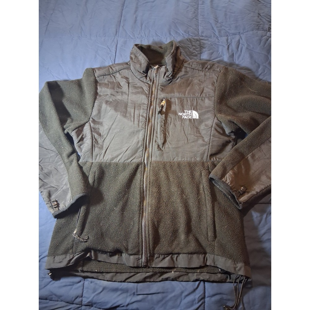 The‎ North Face Fleece Jacket Womens Large Black Hooded Full Zip Denali Logo